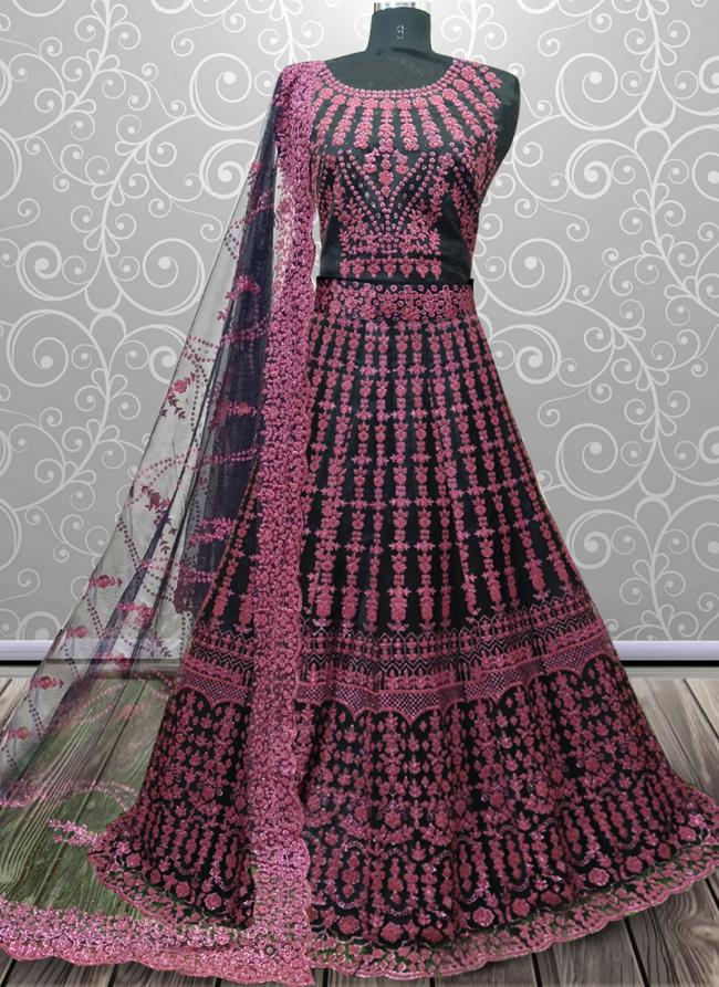 Georgette Wine Wedding Wear Hand Work Ready To Wear Lehenga Choli